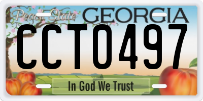 GA license plate CCT0497