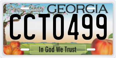 GA license plate CCT0499