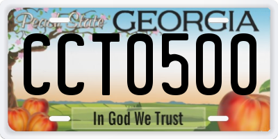 GA license plate CCT0500