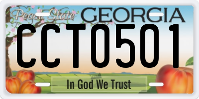 GA license plate CCT0501