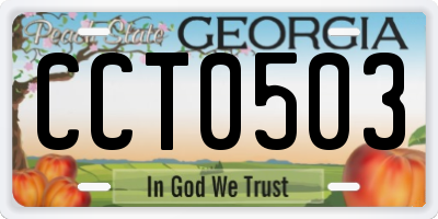 GA license plate CCT0503