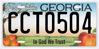 GA license plate CCT0504