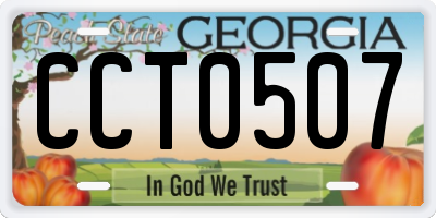 GA license plate CCT0507