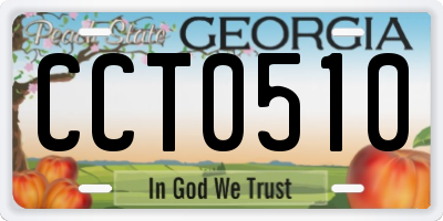 GA license plate CCT0510