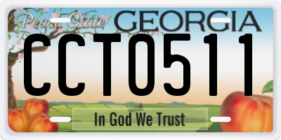GA license plate CCT0511