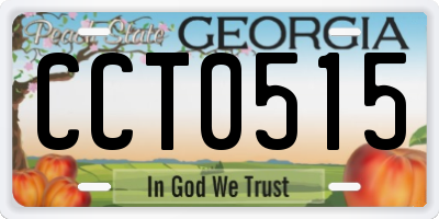 GA license plate CCT0515