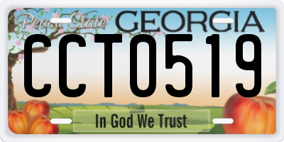 GA license plate CCT0519