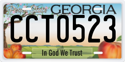 GA license plate CCT0523