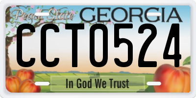 GA license plate CCT0524