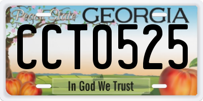 GA license plate CCT0525