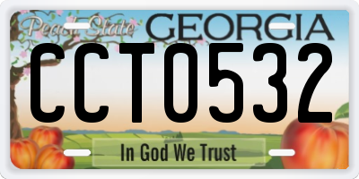 GA license plate CCT0532