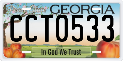 GA license plate CCT0533
