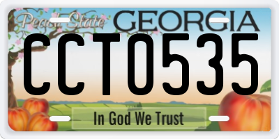 GA license plate CCT0535