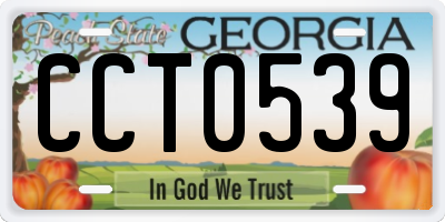 GA license plate CCT0539