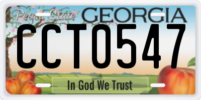 GA license plate CCT0547