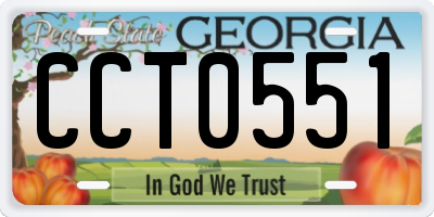 GA license plate CCT0551