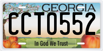 GA license plate CCT0552