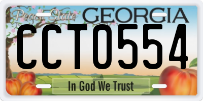 GA license plate CCT0554