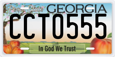 GA license plate CCT0555