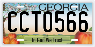 GA license plate CCT0566