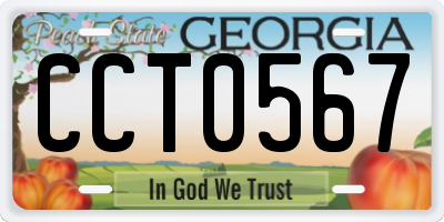 GA license plate CCT0567