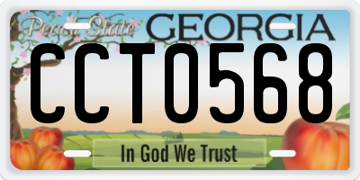 GA license plate CCT0568