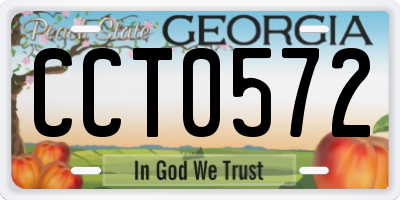 GA license plate CCT0572