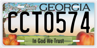 GA license plate CCT0574