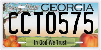 GA license plate CCT0575