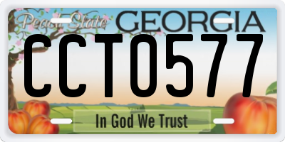 GA license plate CCT0577