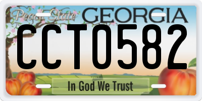 GA license plate CCT0582