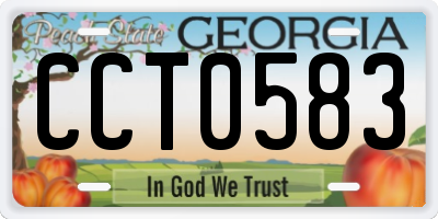 GA license plate CCT0583
