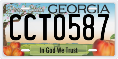 GA license plate CCT0587
