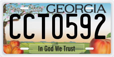 GA license plate CCT0592