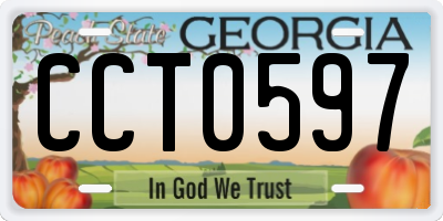 GA license plate CCT0597