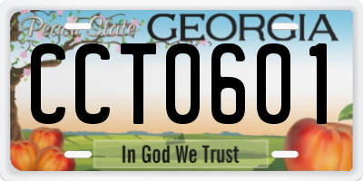 GA license plate CCT0601