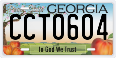 GA license plate CCT0604