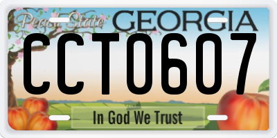 GA license plate CCT0607
