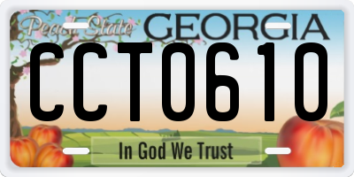 GA license plate CCT0610