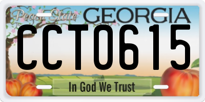 GA license plate CCT0615