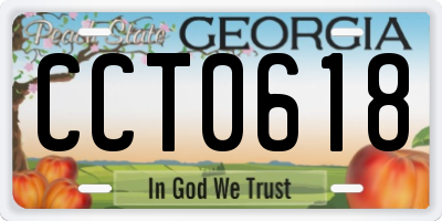 GA license plate CCT0618