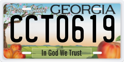 GA license plate CCT0619