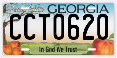 GA license plate CCT0620