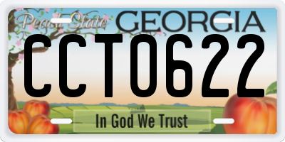 GA license plate CCT0622