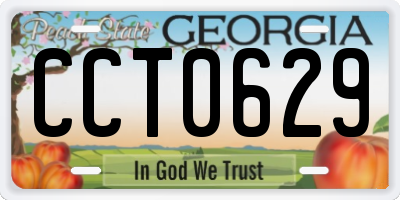 GA license plate CCT0629