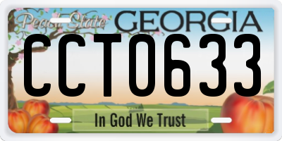 GA license plate CCT0633