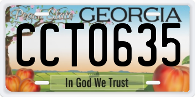 GA license plate CCT0635