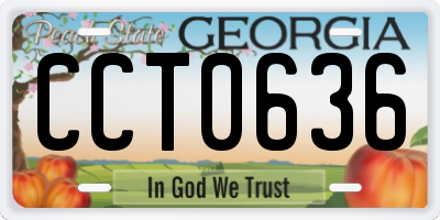 GA license plate CCT0636