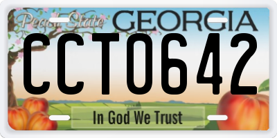 GA license plate CCT0642
