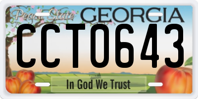 GA license plate CCT0643